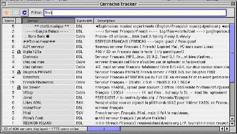 tutoriel de carracho �crit par Martin / Stuff : premiere visite ou connexion pas a pas sur un serveur. peer to peer. Echange de fichiers sous mac