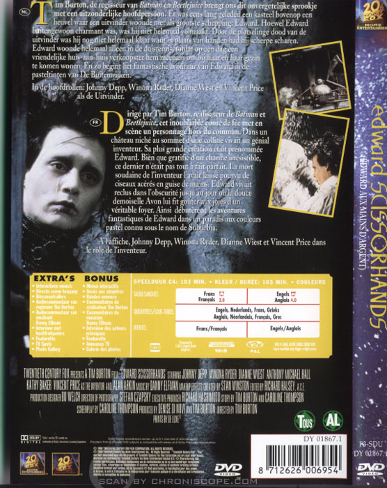 Jaquette DVD de Edward aux mains d'argent (verso) Jaquette DVD de Edward aux mains d'argent (verso)