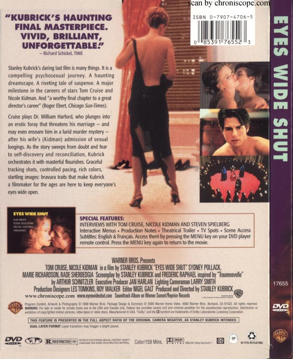 Jaquette DVD de Eyes Wide Shut verso