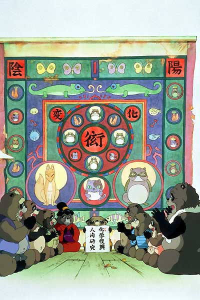 Affiche de l'anime pompoko de Isao Takahata -ecolo