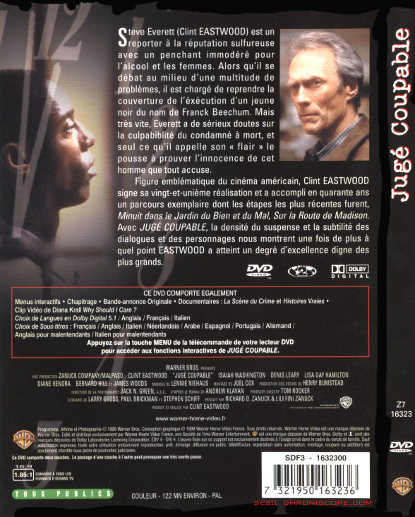 Jaquette DVD verso de Jugé Coupable Jaquette DVD verso de Jugé Coupable