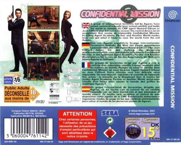 conidentiel mission sega dreamcast dos